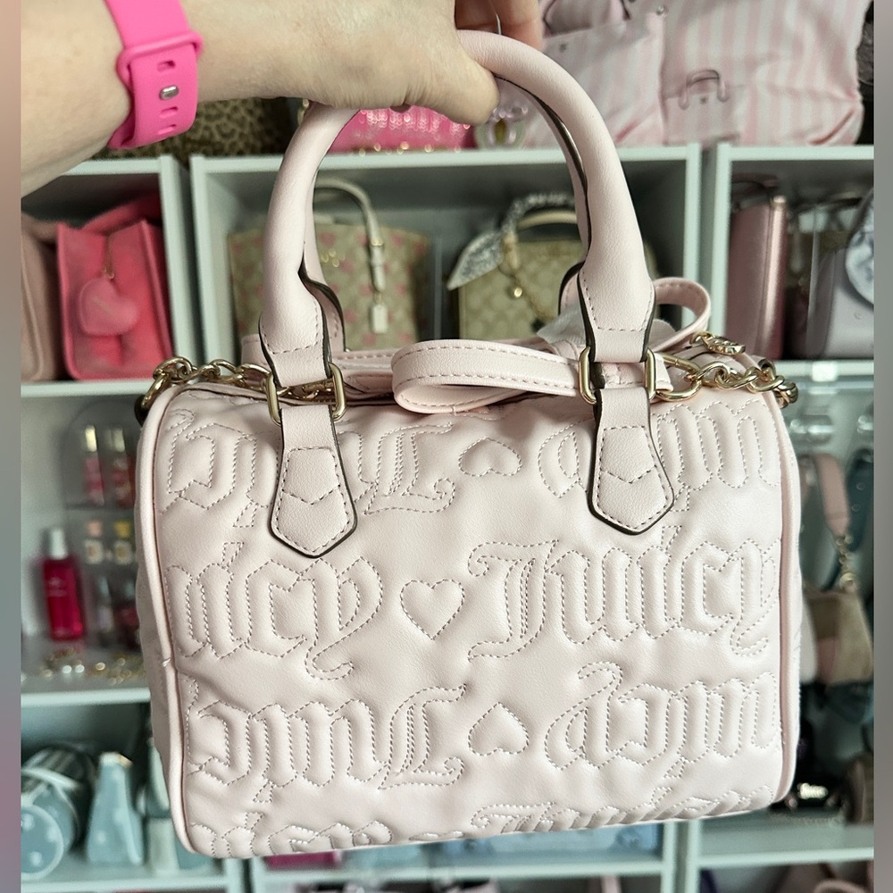 Juicy Couture Pink Powder Blush Quilted Fame Satchel - Picture 2 of 3